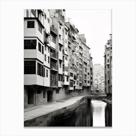 Girona, Spain, Black And White Old Photo 2 Canvas Print