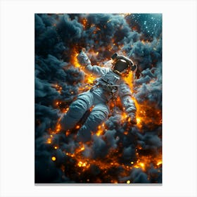 Astronaut In Space Chaos Canvas Print