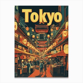 Aihrgdesign A 1970s Inspired Travel Poster For Tokyo 2 Canvas Print