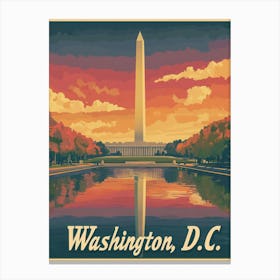 Aihrgdesign A Vintage Travel Poster Of Washington DC 1 Canvas Print