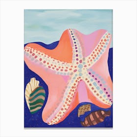 Maximalist Animal Painting Starfish 3 Canvas Print