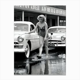 50's Era Community Car Wash Reimagined - Hall-O-Gram Creations 7 Canvas Print