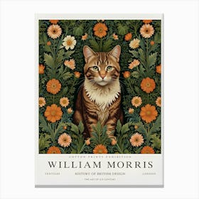 William Morris inspired cat print 9 Canvas Print