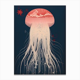 Comb Jellyfish Traditional Japanese Illustration 3 Canvas Print