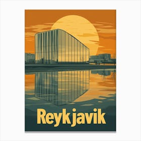 Aihrgdesign A Mid Century Modern Travel Poster For Reykjavik Canvas Print