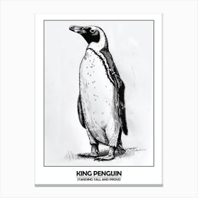 Penguin Standing Tall And Proud Poster 3 Canvas Print