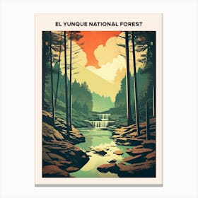 El Yunque National Forest Midcentury Travel Poster Canvas Print