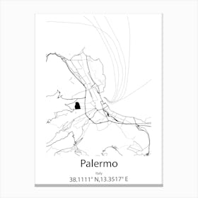 Palermo,Italy Minimalist Map Canvas Print