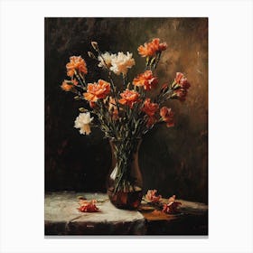 Baroque Floral Still Life Carnations 8 Canvas Print