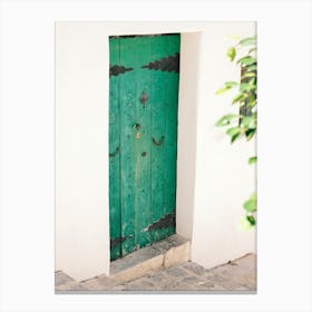 Green Door in Eivissa // Ibiza Travel Photography Canvas Print