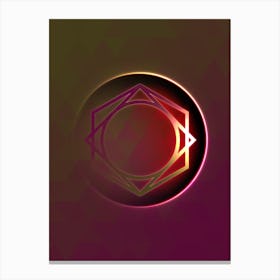 Geometric Neon Glyph on Jewel Tone Triangle Pattern 298 Canvas Print