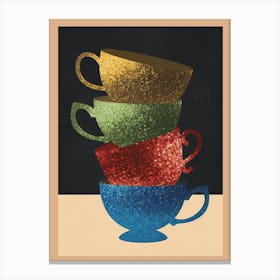 Stacked Tea Cups Canvas Print