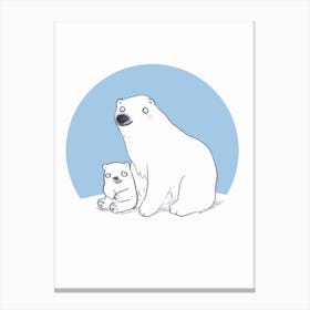 Polar Bear And Baby Canvas Print