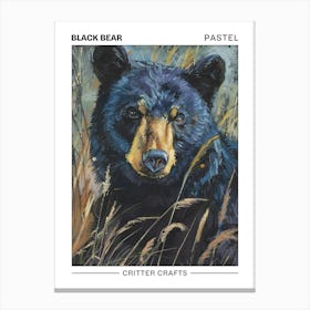 Black Bear Pastel Watercolour 2 Poster Stampe su tela