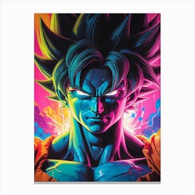 Goku Dragon Ball Z Neon Iridescent (7) Canvas Print