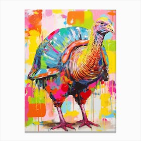 Colourful Bird Painting Turkey 3 Canvas Print