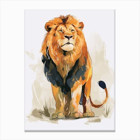 Barbary Lion Water 4 Canvas Print