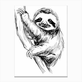 B&W Sloth Canvas Print