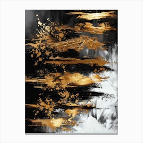 Gold And Black Abstract Painting 126 Canvas Print