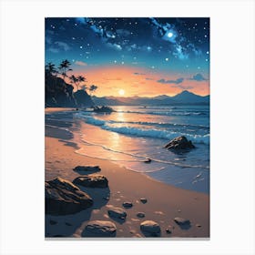 Sunset On The Beach Canvas Print