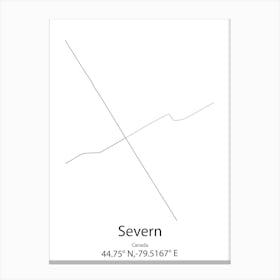 Severn,Canada Minimalist Map Canvas Print