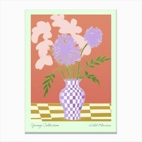 Spring Collection Wild Flowers Lilac Tones In Vase 3 Canvas Print