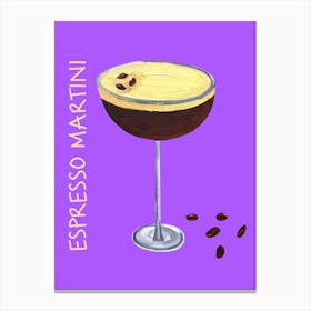 Espresso Martini Purple Canvas Print