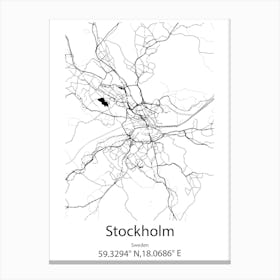 Stockholm,Sweden Minimalist Map Canvas Print