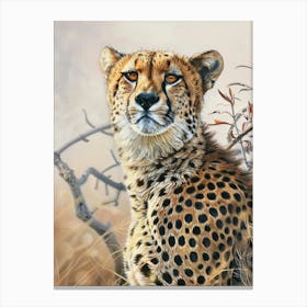 Cheetah Pastel Watercolour 4 Stampe su tela