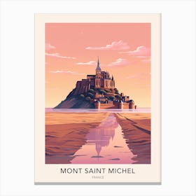 Mont Saint Michel France Travel Poster Canvas Print