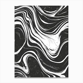 Abstract Black And White Marble Pattern Canvas Print