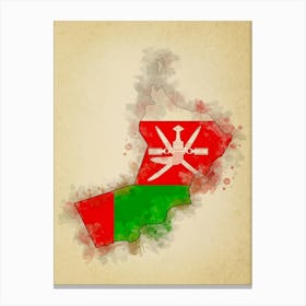 Oman Flag Vintage Canvas Print