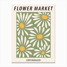 Flower Market Copenhagen, Chamomile, Daisy art Canvas Print