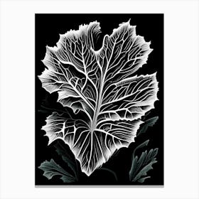 Wild Lettuce Leaf Linocut 1 Canvas Print