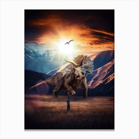 Jurassic Triceratops Encounter 1 Canvas Print