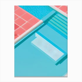 Isometric Pink Swimming Pool Canvas Print