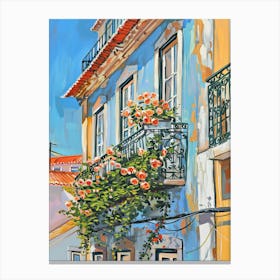 Balcony Painting In Lisbon 2 Canvas Print