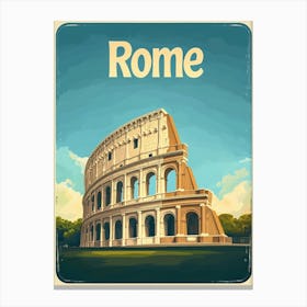 Aihrgdesign A Vintage Travel Poster Of Rome Featuring The Ico Aab115b2 564f 4312 Ba42 450f11d5cdd0 1 Canvas Print