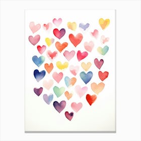 Watercolor Hearts 8 Canvas Print