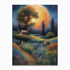 Moonlight In The Meadow Canvas Print