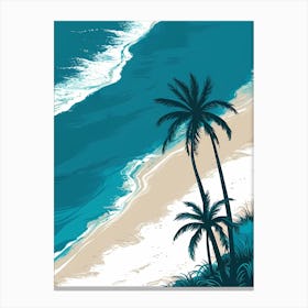 Palm Trees On The Beach 5 Canvas Print