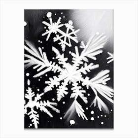 Unique, Snowflakes, Black & White 1 Canvas Print