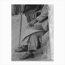 A Man, Hands Resting On His Cane, Waco, Texas By Russell Lee Canvas Print