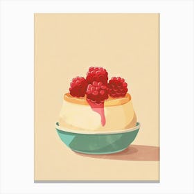 Panna Cotta With Raspberry Jelly 2 Canvas Print