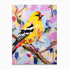 Colourful Bird Painting American Goldfinch 2 Canvas Print