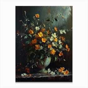 Baroque Floral Still Life Evening Primrose 2 Canvas Print
