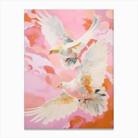 Pink Ethereal Bird Painting Lark 1 Canvas Print