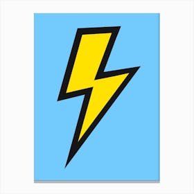 Yellow Lightning Bolt on Blue 1 Canvas Print