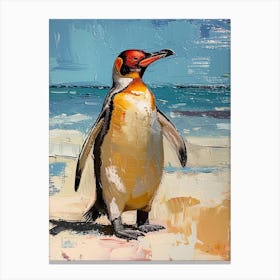 Galapagos Penguin Petermann Island Colour Block Painting 2 Canvas Print