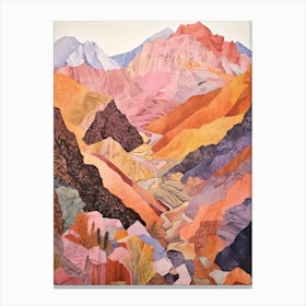 Toubkal Morocco 1 Colourful Mountain Illustration Canvas Print